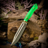 Custom Apollo Pro - Jade G10 - Green Glow Liners - Brass Pins