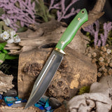 Custom Apollo Pro - Jade G10 - Green Glow Liners - Brass Pins
