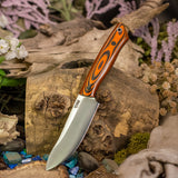 Bull Nose Skinner - Orange and Black G10 - Black Canvas Pins