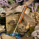 Artemis Huntress - VIntage Linen Micarta - Black Liners - Brass Pins