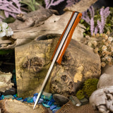 Artemis Hunter - Vintage Linen Micarta - Black Liners - Brass Pins