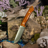 Artemis Hunter - Vintage Linen Micarta - Black Liners - Brass Pins