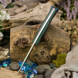 Artemis Hunter - Black Curly Maple - Green Glow and Purple Liners - Black Pins