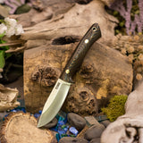 Venator EDC - Camo Linen Micarta - Brass Pins
