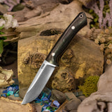 Artemis Hunter - Black Linen Micarta - Aluminum Pins