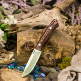 Artemis Huntress - Red and Black Linen Micarta - Aluminum Pins