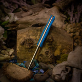Artemis EDC - Blue Glow Grip-x - Natural Canvas Liners - Aluminum Pins