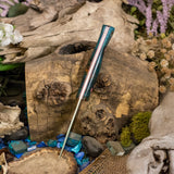Artemis EDC - Blue Maple Burl - Pink Liners - Pink Pins