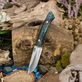 Artemis EDC - Blue Maple Burl - Pink Liners - Pink Pins