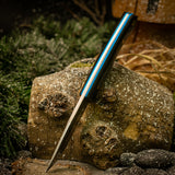 Prototype Rogue - Abalone Micarta - Blue Glow Liners - Mosaic Pins