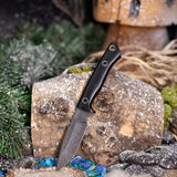 Mini Hoplite - Black Canvas Micarta - Red Liners - Stainless Tubes