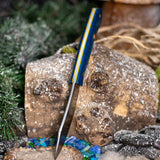 Forged Skinner - Blue Burlap - Yellow Liners - Brass Pins