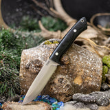 Artemis Bushcrafter - Black Canvas Micarta - Aluminum Pins