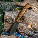Artemis EDC - Black Ash Burl - Black canvas and Teal Glow Liners - Mosaic Pins