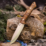 Artemis Bushcrafter - Black Ash Burl - Black Canvas Micarta Liners - Mosaic Pins