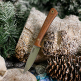 Drop point sliver - Natural Canvas Micarta - Brass Pins