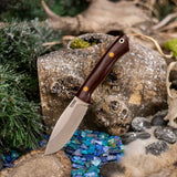 Arctic EDC - Maroon Linen Micarta - Natural Canvas Micarta Liners - Butterscotch Pins