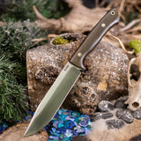 Apollo - Green Canvas Micarta - Red Liners - Mosaic Pins