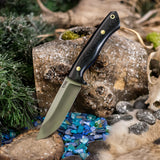 Artemis Hunter - Black Linen Micarta - Blue Liners - Brass Pins
