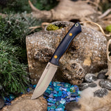 ARTEMIS EDC - Blue Richlite - Natural Canvas Liners - Butterscotch Pins