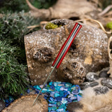 ARTEMIS EDC - Red Linen Micarta - Black Canvas Liners - Black Pins