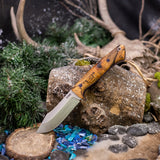 Artemis Trapper - Spalted Tamarind - Purple Linen Liners - Purple Pins