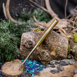 Arctic Hunter - Natural Cavas Micarta - Natural and Toxic Green Liners - Brass Pins