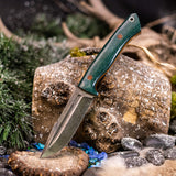 Custom Harpoon Trapper - Evergreen Burlap - Natural Canvas Liners - Natural Pins