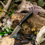Artemis EDC - Black Glass Composite - Black and Green Glow Liners - FIber Optic Pins