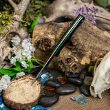 Artemis EDC - Black Glass Composite - Black and Green Glow Liners - FIber Optic Pins