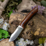 Mini Trapper - Crosscut Canvas Micarta - Purple Linen Liners - Purple Fiber Optic Pins