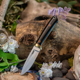 EDH (everyday hunter) - vintage black paper micarta - natural canvas liners and pins