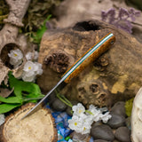 Custom Trailing point - black ash burl - green liners - mosaic pins