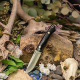 Artemis EDC - Double Black Canvas Micarta - Natural Canvas Liners - Brass Pins