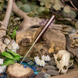 Artemis Hunter - Maroon Linen Micarta - Natural Canvas Micarta Liners - Butterscotch Pins