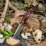 Artemis Hunter - Maroon Linen Micarta - Natural Canvas Micarta Liners - Butterscotch Pins
