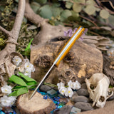Artemis Hunter - Vintage Canvas Micarta - Tiffany Blue Liners - Tiffany Blue Pins