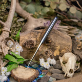 Custom Forged Hunter - Raven Richlite - Blue Liners - Aluminum pins