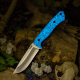 Artemis Hunter - Blue Glow in the Dark Grip-x - Black Canvas Micarta Liners - Black Pins