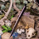 Tiamat - double black canvas micarta - red pinstripes - black canvas liners - copper mosaic pins