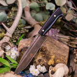 Tiamat - double black canvas micarta - red pinstripes - black canvas liners - copper mosaic pins