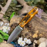 Classic Drop Point Hunter - Jigged Bone - Black Canvas Liners - Mosaic pins