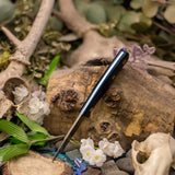 Streamline - Black Canvas Micarta - Blue Liners - Brass Pins