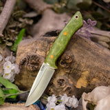 Messenger - Mottled Green Paper Micarta - Natural Canvas Liners - Butterscotch pins