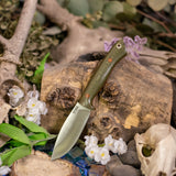 Arctic EDC - Green Linen Micarta - Natural Canvas Liners - Natural Canvas Pins
