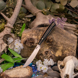 Skinny Trapper - Black Canvas Micarta - White liners - Brass pins