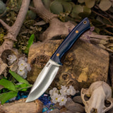 Venator - Blue Paper Micarta - Natural Canvas Liners - Natural Pins