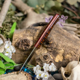 Artemis EDC - Stacked Leather - Red Glow Liners - Mosaic Pins
