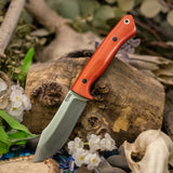 Artemis Trapper - Burnt Orange Micarta - Black Canvas Liners - Black Pins
