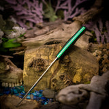 Custom Swordfish - Green Matrix Micarta - Green Glow Liners - Black Pins